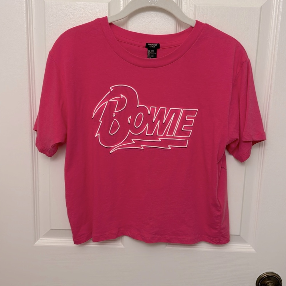 Forever 21 Girls Pink Bowie Top, 11-12 (fits like women’s XS)